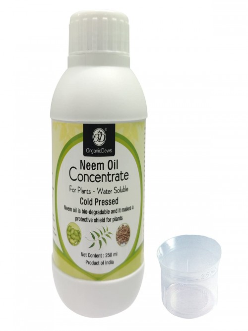 OrganicDews Neem Oil (Water Soluble) Concentrate for Plants with Measuring Cup - Controls Garden Insects, Virus and Fungus Diseases in Plant